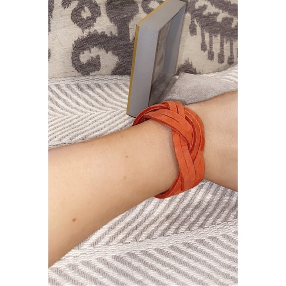 Braided Suede Leather Cuff Bracelet - Picture 5 of 6